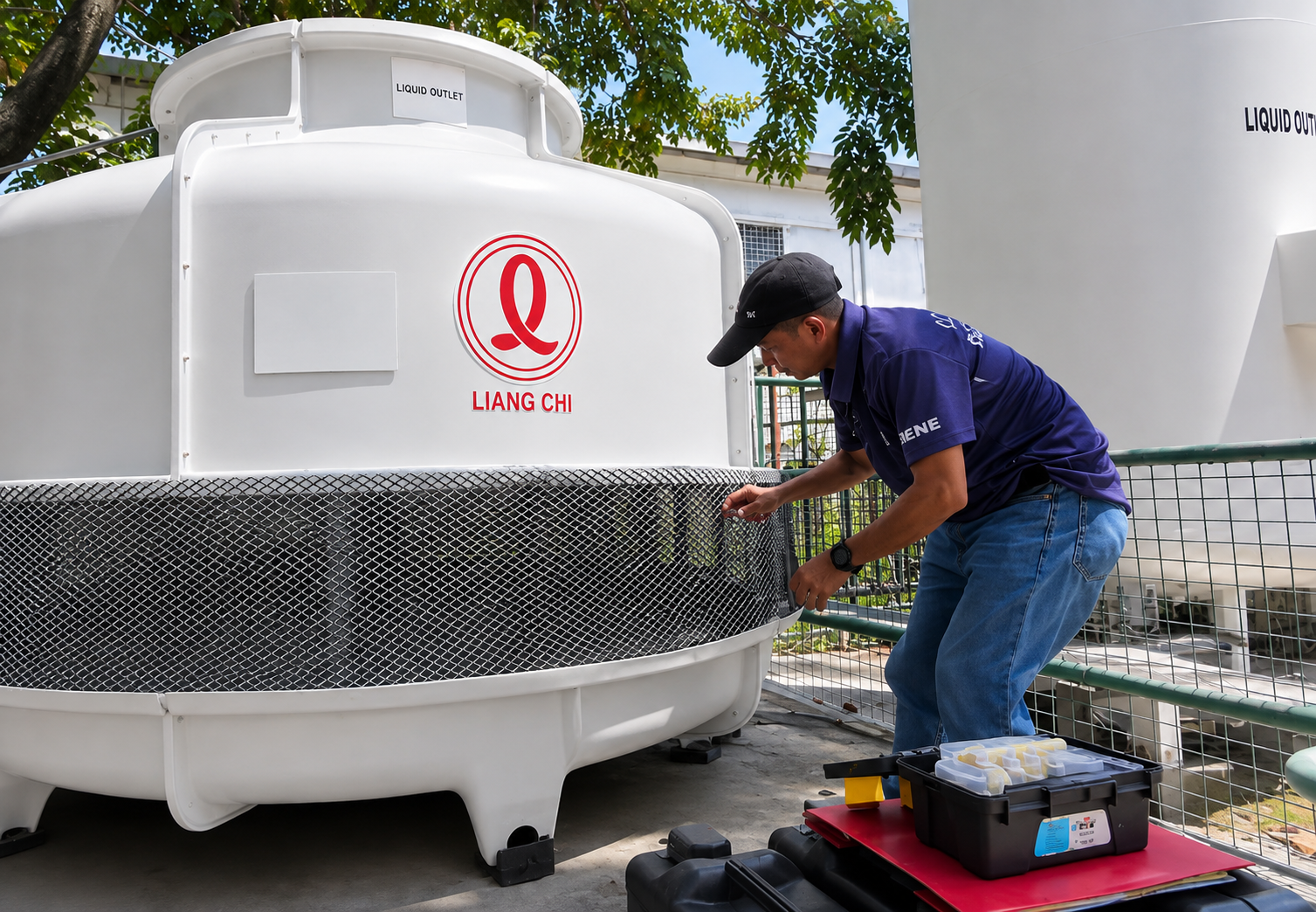 Chemical dosing equipment for cooling tower water treatment